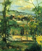 Paul Cezanne Dorf hinter den Baumen, Ile de France Germany oil painting artist